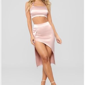 Smooth As Silk Satin Set - Blush